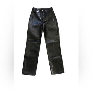 Express Faux Patent Leather Super High Rise Pants Sz. 4R Modern Straight Black